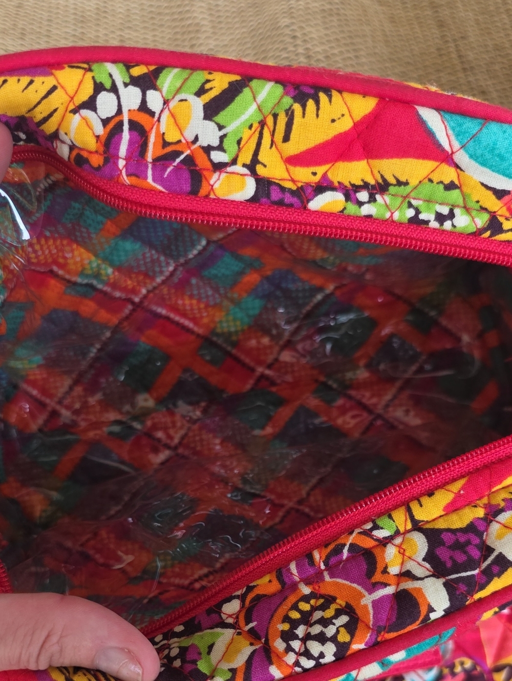 Vera Bradley Travel Cosmetic and Laptop Bag Set - Rumba Floral And Plaid - Picture 6 of 8